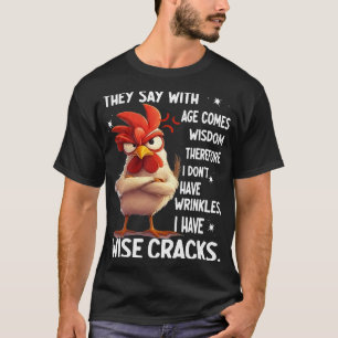 Camiseta Frango Dizem Que Com a Idade Vem a Sabedoria Porta