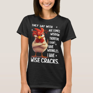 Camiseta Frango Dizem Que Com a Idade Vem Sabedoria Portant