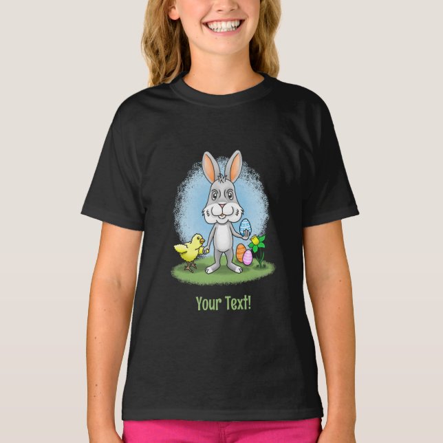 Camiseta Frango e o coelho de Páscoa (Frente)