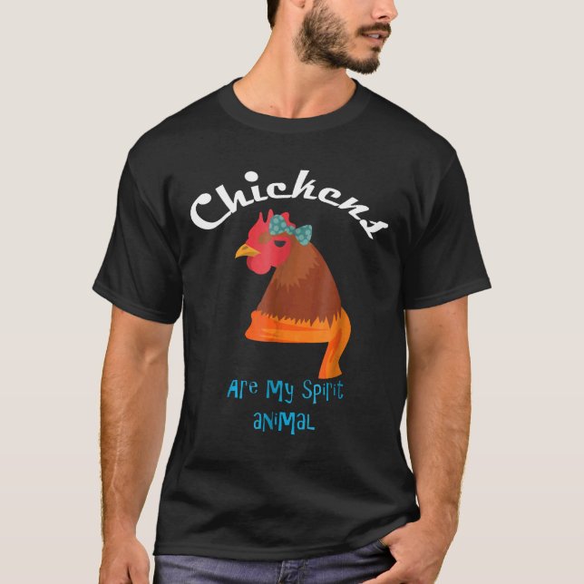 Camiseta Frango é o meu animal espiritual Eu amo frango cam (Frente)