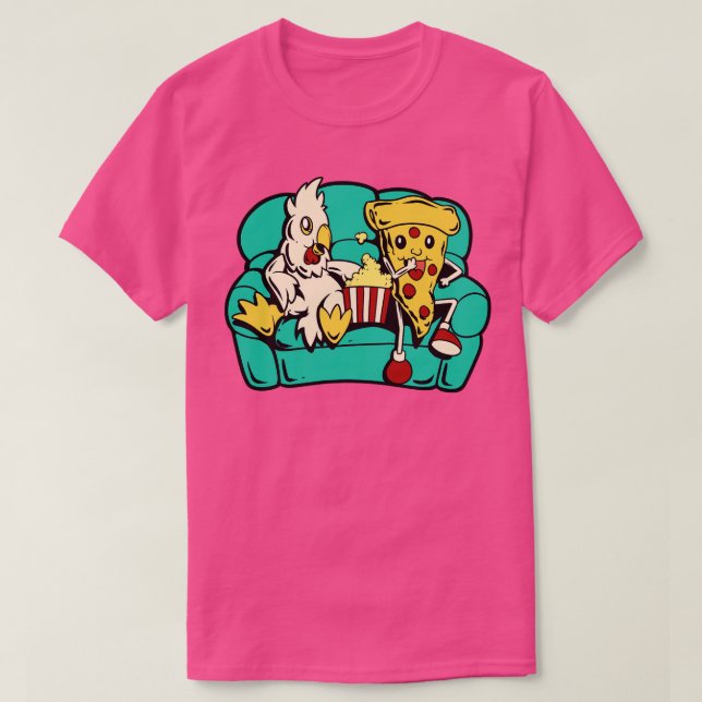 Camiseta Frango e pizza comem pipoca (Frente do Design)