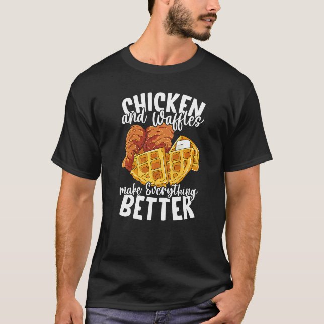 Camiseta Frango e Waffles Brunch Comida (Frente)