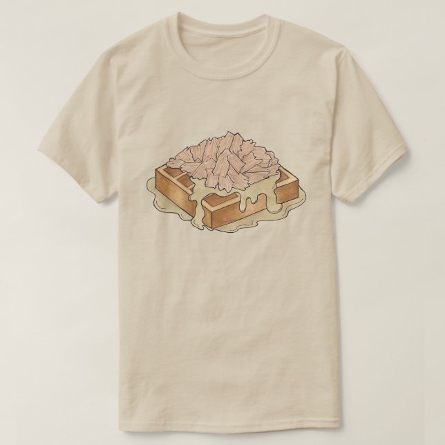 Camiseta Frango e Waffles, Comida Neerlandesa Amish (Frente do Design)