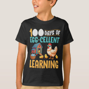 Camiseta Frango Engraçado 100 Dias Mais Inteligente 100º Di