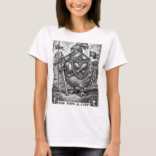 Camiseta Frango Engraçado Cavaleiro Medieval Sir-fry-a-lot