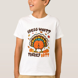 Camiseta Frango Engraçado De Ação De Graças Advinhe O Que P