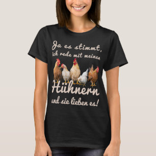 Camiseta Frango Engraçado Dizendo Ich Rede Mit Meinen Hühne