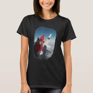 Camiseta Frango Engraçado e Zangado num Avião Pato Asa Memó
