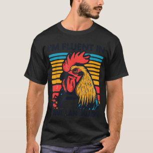Camiseta Frango Engraçado Eu Falo Língua de Ave Fluente vin