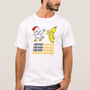 Camiseta Frango engraçado fazendo Dab e gráfico de banana