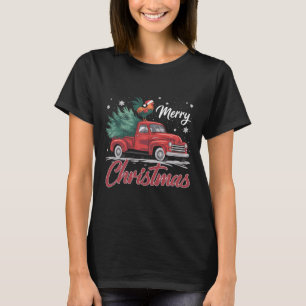 Camiseta Frango Engraçado Na Árvore De Natal De Caminhão Ve