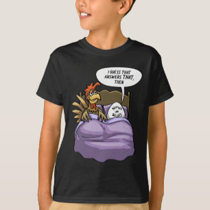 Camiseta Frango Engraçado Ovo Galinha Veio Primeiro Humor P