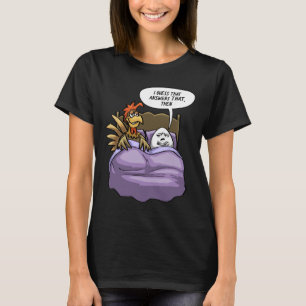 Camiseta Frango Engraçado Ovo Galinha Veio Primeiro Humor P