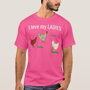 Camiseta Frango Engraçado para fazendeiros de frango Eu Amo