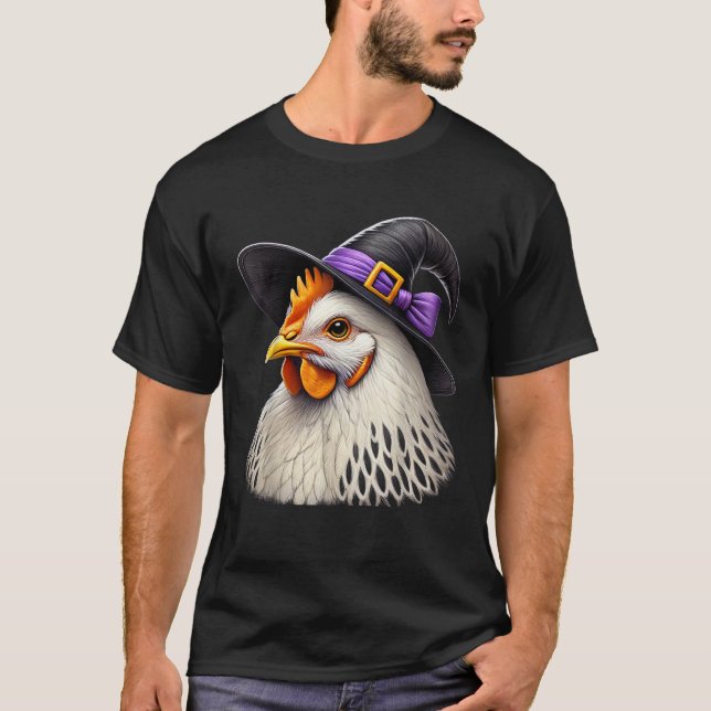 Camiseta Frango Engraçado Witchy Lover Spook (Frente)
