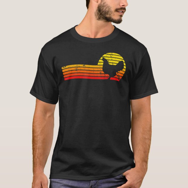 Camiseta Frango Estilo Retrô   Fazendeiro Animais de Fazend (Frente)