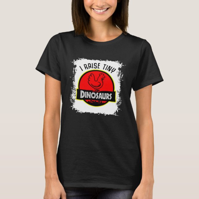 Camiseta Frango Eu Crio Dinossauros Minúsculos Branqueados (Frente)