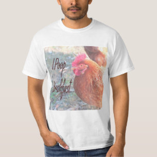 Camiseta Frango Eu faço cocô Café Engraçado Humor