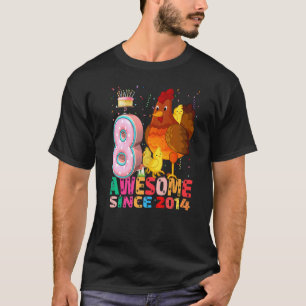 Camiseta Frango Eu Tenho 8 Anos Meninas Aniversário Frango