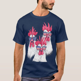 Camiseta Frango EUA Sinalizador Funny Chicken Amava Pai 4