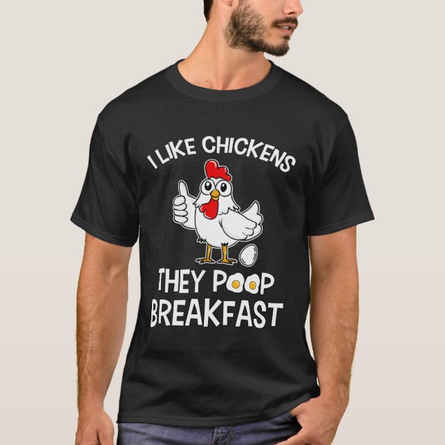 Camiseta Frango faz café da manhã eu gosto de galinhas Faze (Frente)