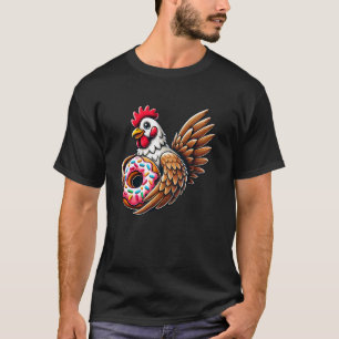 Camiseta Frango Fofo Comendo Donut