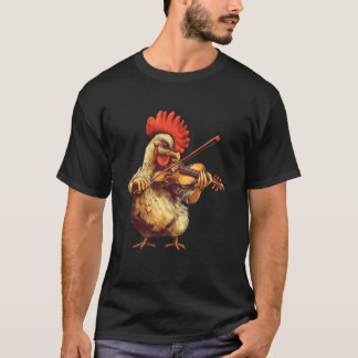 Camiseta Frango Fofo Tocando Música de Violino Música