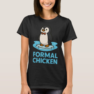 Camiseta Frango Formal Pinguim Engraçado No Gelo Piada De A