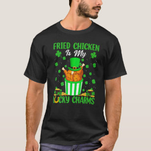 Camiseta Frango Frito Engraçado São Meus Amuletos da Sorte 