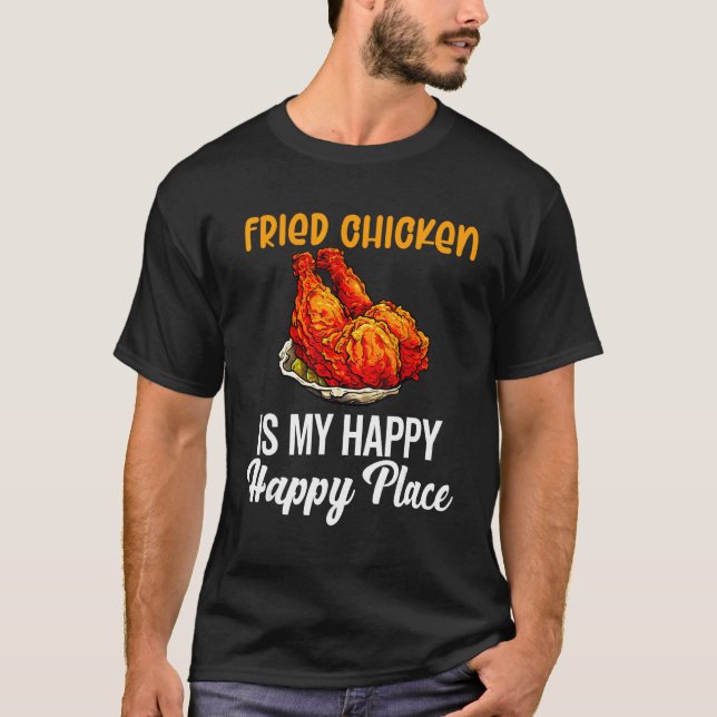 Camiseta Frango Frito Homens Mulheres Asas de Frango Comida (Frente)