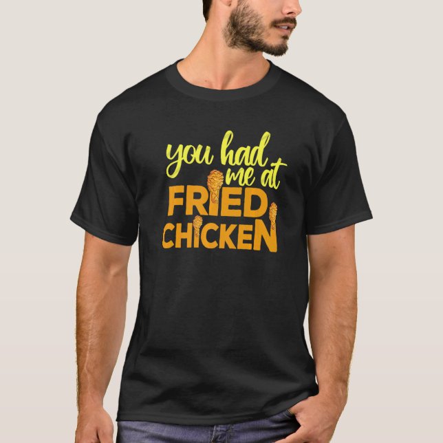Camiseta Frango Frito  Você Me Conquistou Com Frango Frito  (Frente)