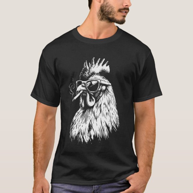 Camiseta Frango Fumando Cigarro (Frente)
