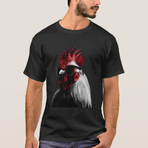 Camiseta Frango Galo com Motivo de Óculos de Sol Galinha Le