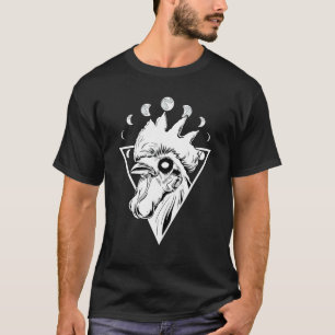 Camiseta Frango Gótico Arrepiado Com Fase Lunar Crescente