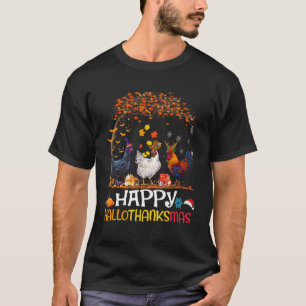 Camiseta Frango Halloween Feliz HalloThanksMas Outono Do qu