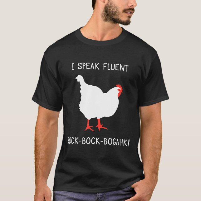Camiseta Frango Humor Frase I Fala Fluent Bock Boga (Frente)