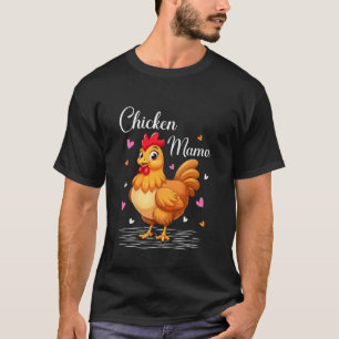 Camiseta Frango Mamãe Frango Engraçado Mãe Mamãe Fazendeira
