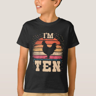 Camiseta Frango Menino Menina de 10 Anos de Idade 10º Anive