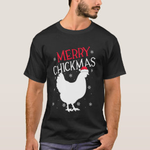 Camiseta Frango Natal Chapéu do Papai Noel Alegre Frangmas