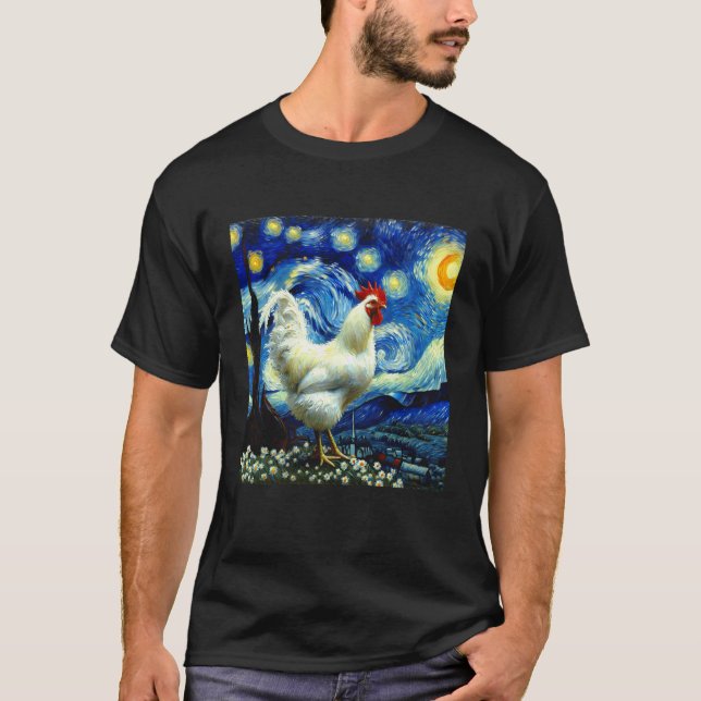 Camiseta Frango Noite Estrelada Frango (Frente)