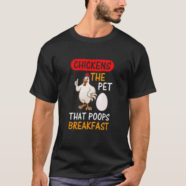 Camiseta Frango O Pet Que Caga Café da Manhã (Frente)