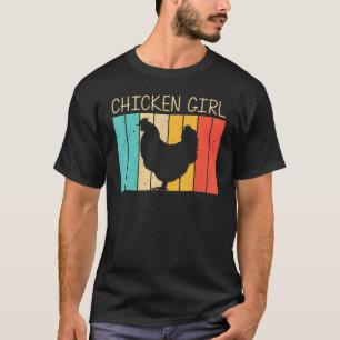 Camiseta Frango Para Meninas Crianças Fazendeiro Galinha Ga