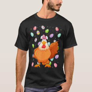 Camiseta Frango Páscoa Ovo de Páscoa Galinha Engraçada Sol