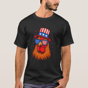 Camiseta Frango Patriota Americano Amantes do 4 de Julho