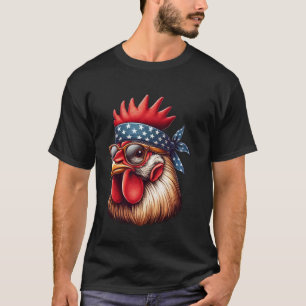 Camiseta Frango Patriótico Americano 4 De Julho EUA Indepen