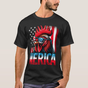 Camiseta Frango Patriótico Bandeira dos EUA Merica Frango 4