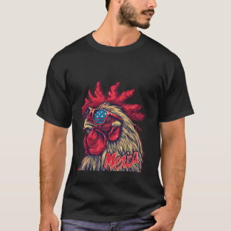 Camiseta Frango Patriótico Legal Bandeira Americana Do Meri
