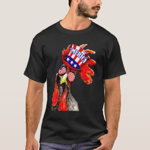 Camiseta Frango Patriótico Merica 4 De Julho Dia Da Indepen