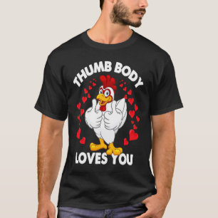 Camiseta Frango Polegar Para Cima Dia Dos Namorados Corpo D