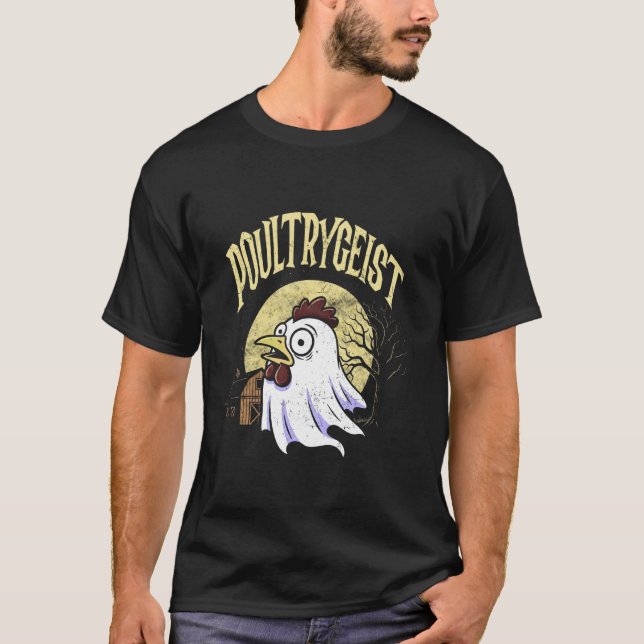 Camiseta Frango Poultrygeist Espírito Divertido Dia das Bru (Frente)